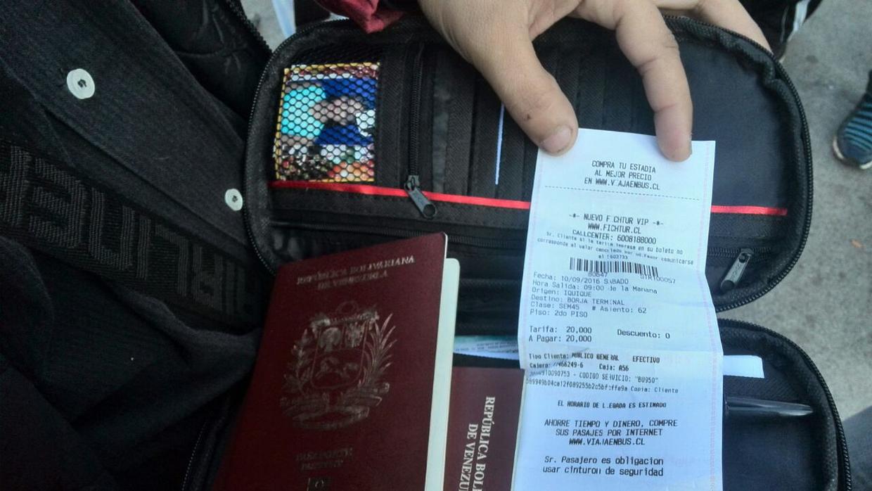 El boleto del último pasaje antes de llegar a Chile