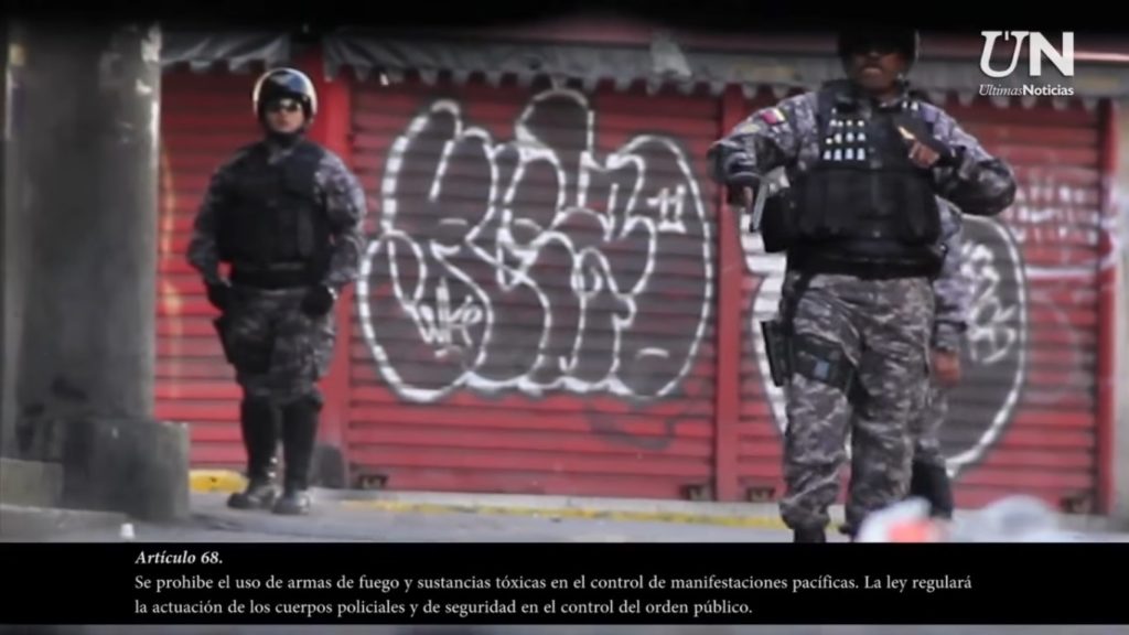 Funcionarios del Sebin armados en el centro de Caracas | Foto: Últimas Noticias