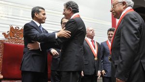 Humala durante la ceremonia en que Óscar Urviola asumió como presidente del TC. (USI)