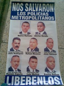 11 presos políticos de la policía metropolitana de Venezuela